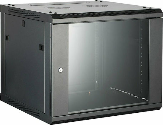 Safewell Wall Mounted Rack Cabinet 12U 60x50x63.5cm Black SMJ6512