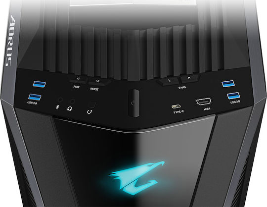 Gigabyte AORUS C700 Glass Gaming Full Tower Κουτί Υπολογιστή με Πλαϊνό Παράθυρο και RGB Φωτισμό Μαύρο