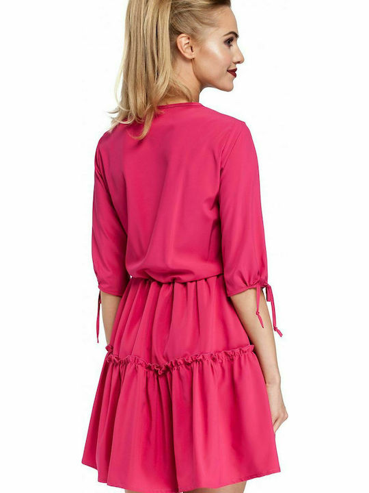 MOE M301 Mini Dress with Ruffle Pink MOE301