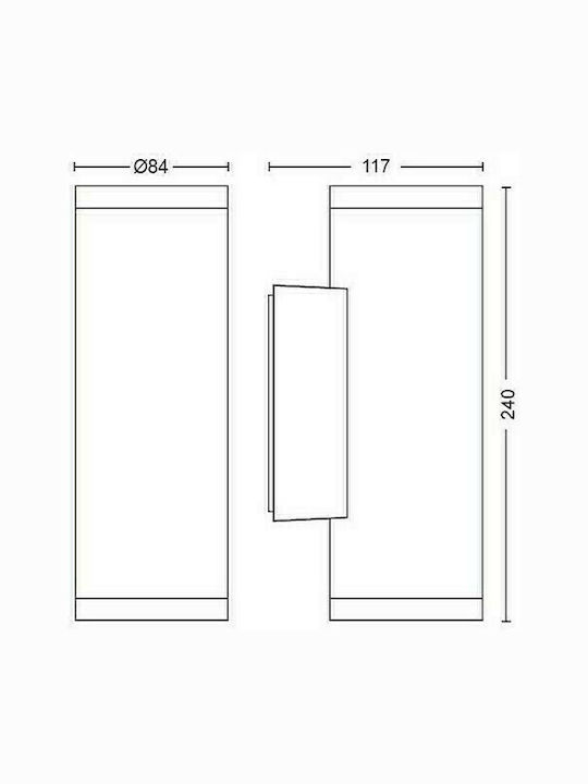 Philips Wall-Mounted Outdoor Spot Light LED IP44 8W with Cool White Light Double Beam 24x11.7x8.4εκ.