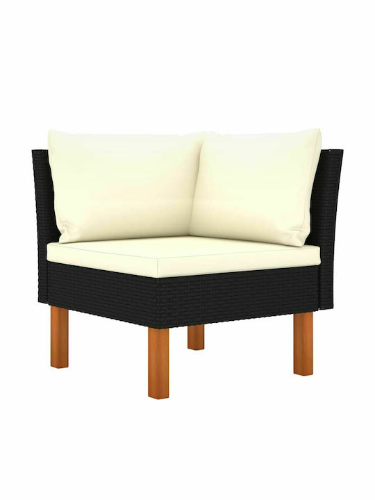 Canapea de colț Exterior Rattan cu Perne 129x64.5x67cm