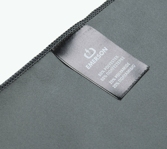 Emerson Πετσέτα Microfiber Σώματος Διπλής Όψεως Αντιβακτηριδιακή Γκρι 160x80εκ.