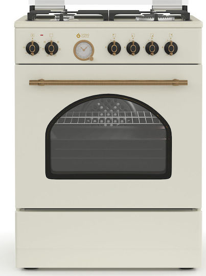 Thermogatz TGS 4320 Κουζίνα 60lt με Εστίες Υγραερίου Π60εκ. Μπεζ Beige