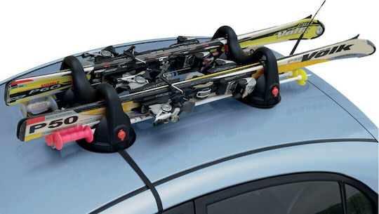 Menabo Himalaya Magnetic Car Ski Mounts Suitable for 2 Ski Pairs & 2 Baton Pairs