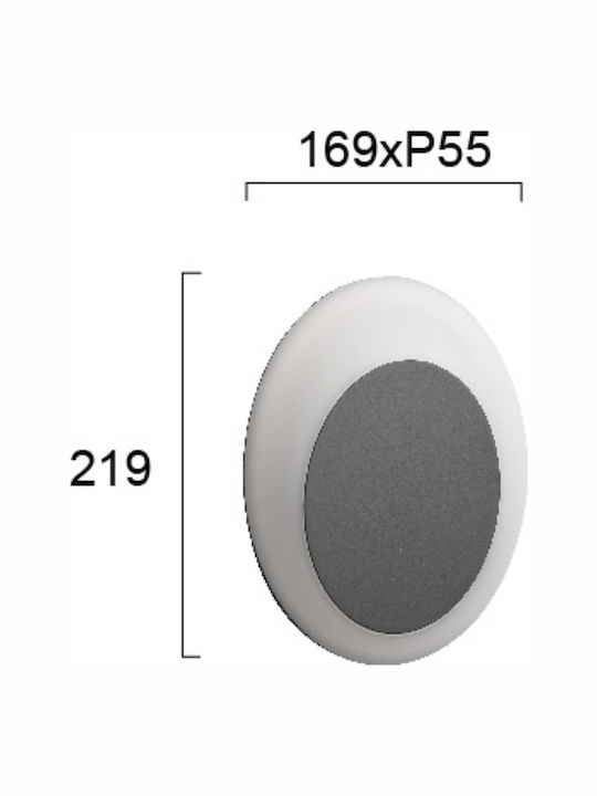 Viokef Erodius Wandmontierte Außen-Deckenleuchte LED IP65 13W mit Warmweiß Licht 16.9x21.9εκ.