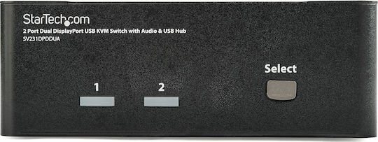 StarTech 2 Port Dual DisplayPort USB KVM Switch with Audio