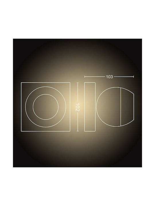 Philips Buckram Μονό Σποτ με Ντουί GU10 σε Λευκό Χρώμα