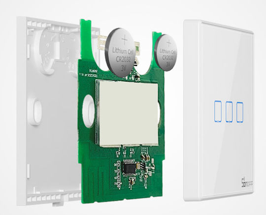 Sonoff RF-T2EU2C Elektrischer Wandtaster Berührungstaste Zwei-Wege mit Rahmen Weiß