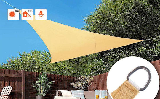 Grasher Ε220 Triangle Shade Sail Beige With Hoop 3.6m 180gr/m²