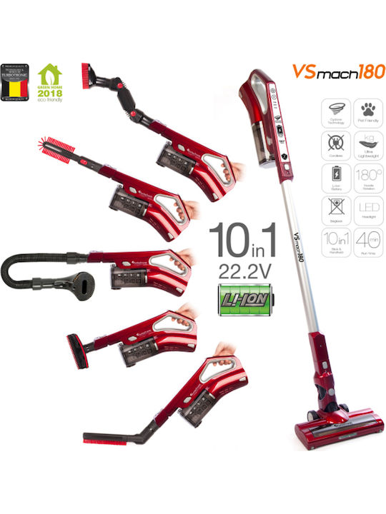 Turbotronic VS180 Rechargeable Stick Vacuum 22.2V Red