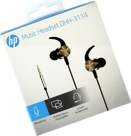 HP DHH-3114 In-ear Handsfree με Βύσμα 3.5mm Χρυσό