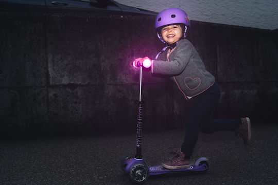 Micro Kids Scooter Foldable Mini Deluxe Magic LED 3-Wheel for 2-5 Years Purple