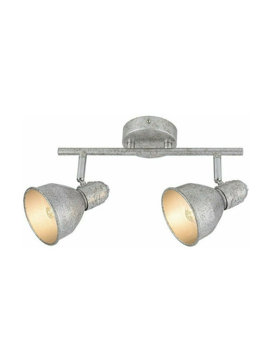 Rabalux Thelma Doppel Spot mit Fassung E14 in Silber Farbe