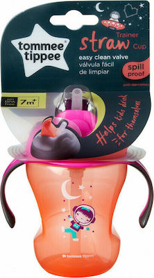 Tommee Tippee Baby & Kleinkind Becher mit Griffen und Strohhalm Easy Drink Straw Orange 1Stück 230ml für 6m+m+