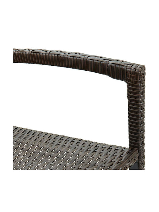 Σκαμπό Μπαρ Εξωτερικού Χώρου Rattan Καφέ 4τμχ 52x56x118cm