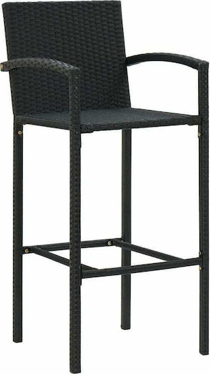 Σκαμπό Μπαρ Rattan Μαύρο 4τμχ 52x56x118cm Σκαμπό Μπαρ Rattan Μαύρο 4τμχ 52x56x118cm