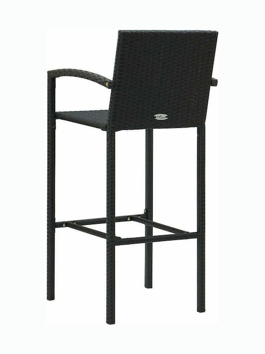 Σκαμπό Μπαρ Εξωτερικού Χώρου Rattan Μαύρο 4τμχ 52x56x118cm