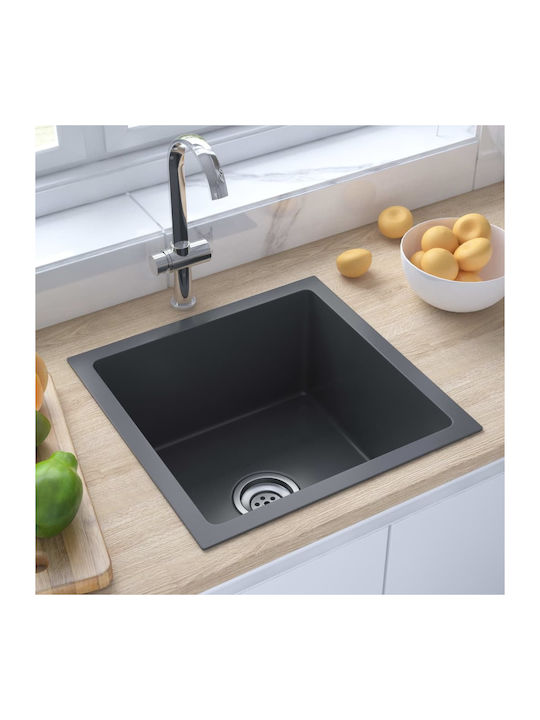 vidaXL Drop-In Sink Inox Satin W40xD40cm Black
