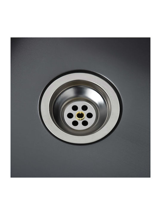 vidaXL Drop-In Sink Inox Satin W40xD40cm Black
