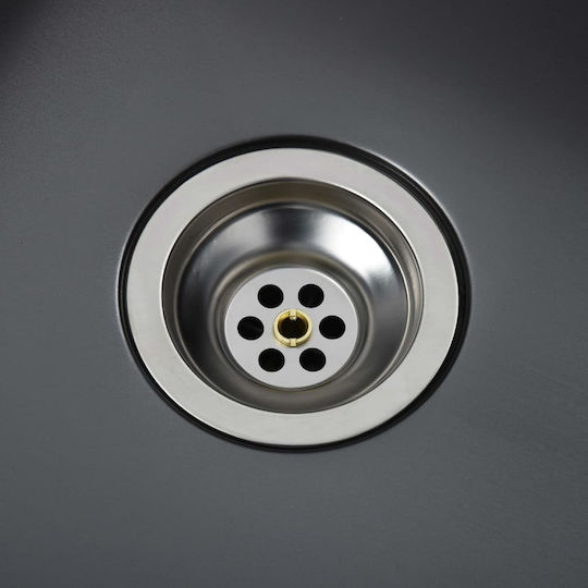 vidaXL Ένθετος Νεροχύτης Inox Σατινέ Μ40xΠ40cm Μαύρος