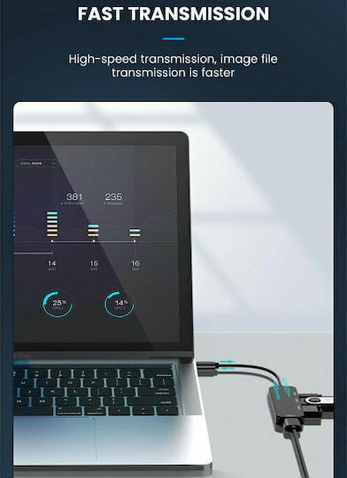 InLine Robotsky Hub 4 Θυρών USB 2.0 με σύνδεση USB-C