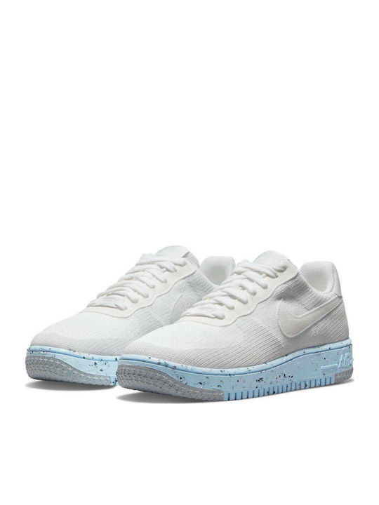 Nike Air Force 1 Crater Flyknit Γυναικεία Sneakers White / Pure Platinum