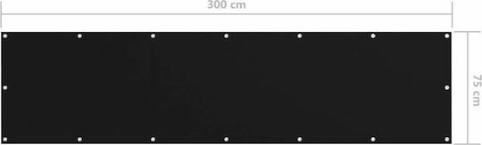 vidaXL Rectangular Separator de Umbrire Negru pe Rulou Cu cerc & cu strat PU 0.75x3m confecționat din țesătură Oxford