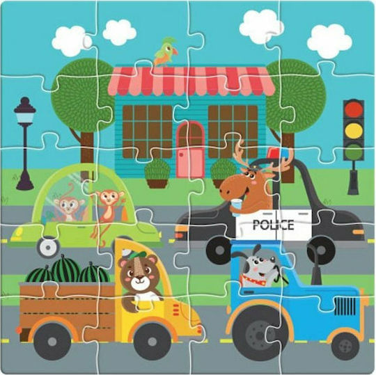 Παιδικό Puzzle Ζωάκια Στην Πόλη για 3+ Ετών 60pcs Luna