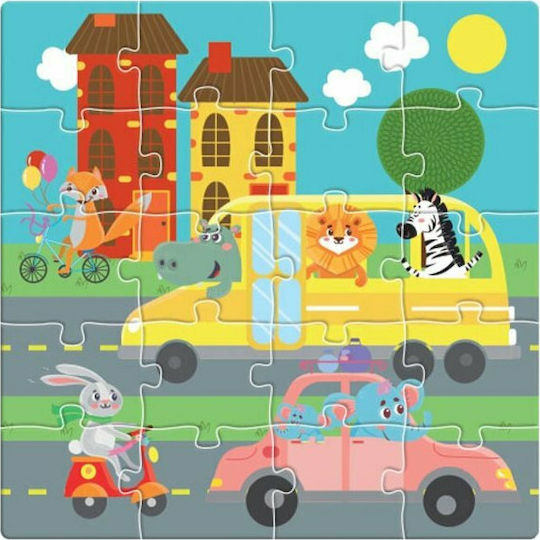 Παιδικό Puzzle Ζωάκια Στην Πόλη για 3+ Ετών 60pcs Luna