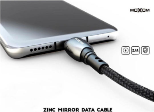 Moxom MX-CB43 Braided USB 2.0 Cable USB-C male - USB-A Black 3m