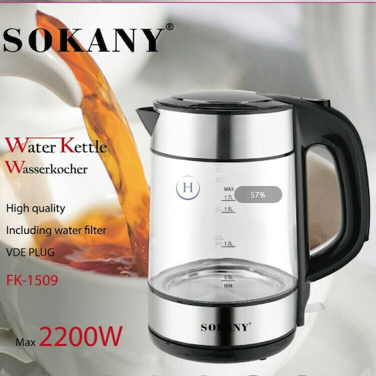 Sokany FK-1509 Reisekessel 1.7Es 2200W Schwarz