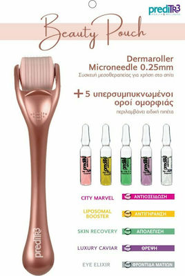 Preditr3 Beauty Pouch Set Îngrijire pentru Hidratare cu Serum & Role Dermaroller Microneedle & 5 fiole