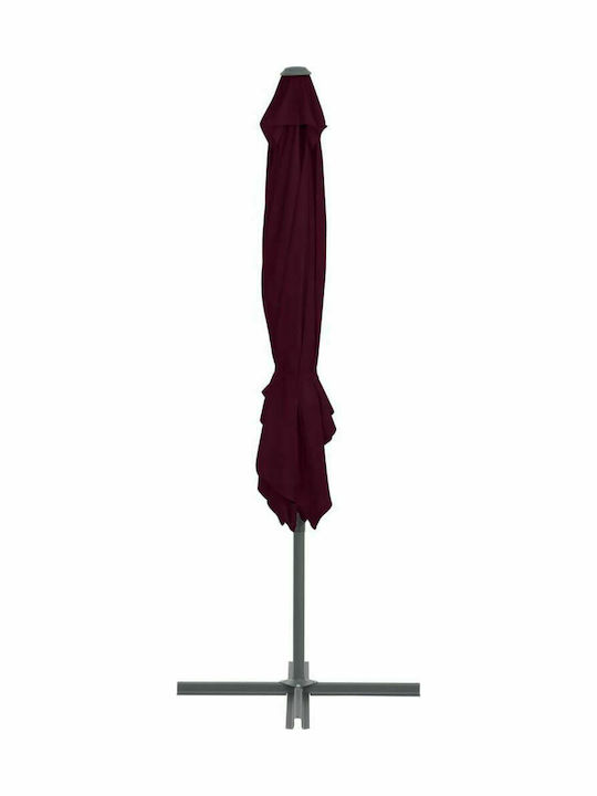 Hanging Square Garden Parasol with Burgundy Metal Frame 2.5x2.5xHeight 2.47m