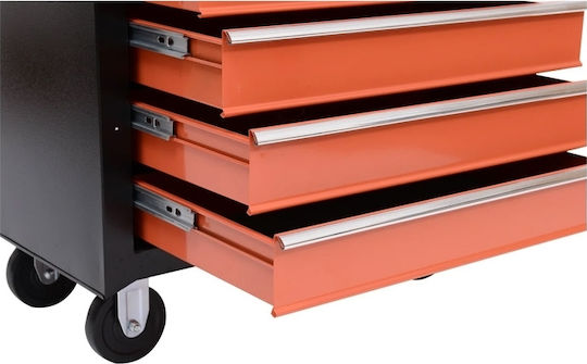 HomCom Cu roți Metal Căruță cu 7 Sertare L61.5xA33xÎ76cm