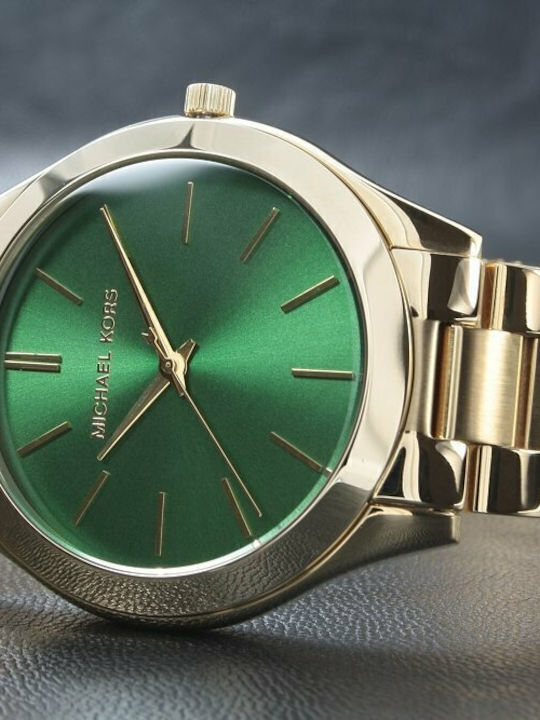 Michael Kors Runway Γυναικείο Ρολόι 42mm Μπαταρίας με Χρυσό Μεταλλικό Μπρασελέ