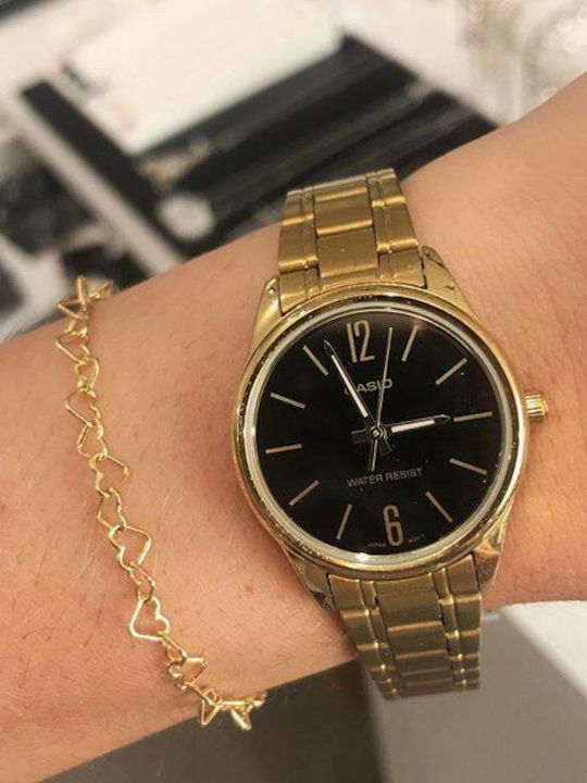 Casio Дамски Часовник 28.2mm Кварцов Със Златна Метална Верижка