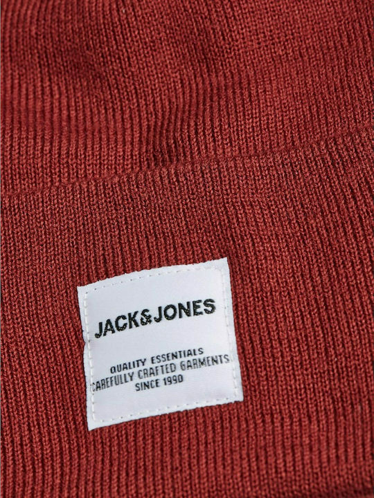 Jack & Jones Beanie Masculin Căciulă Tricotat Brick Red