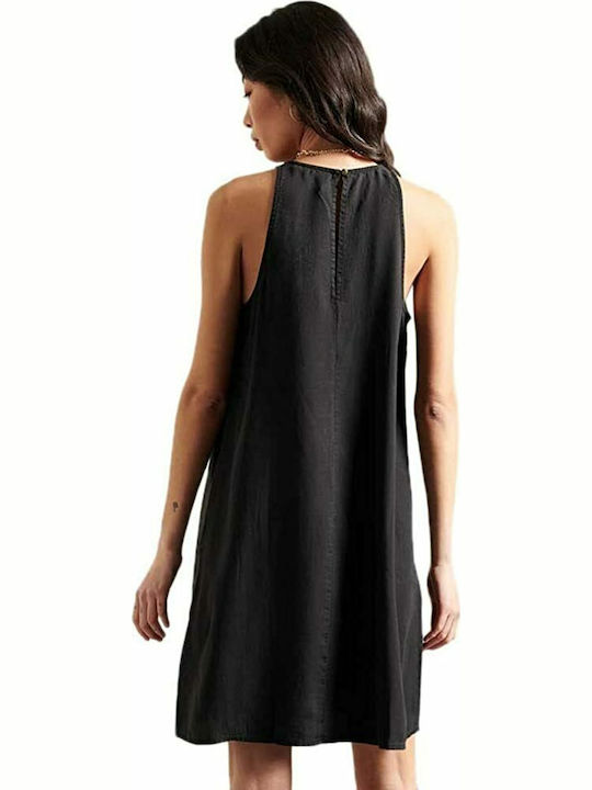 Superdry Mini All Day Φόρεμα Αμάνικο Μαύρο