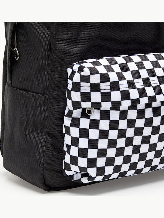 Vans New Skool Schwarz/Kariert Schulranzen Rucksack Junior High-High School Schwarz 22Liter