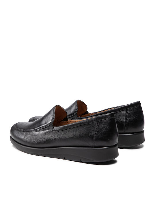 Leather Women's Moccasins in Black Color