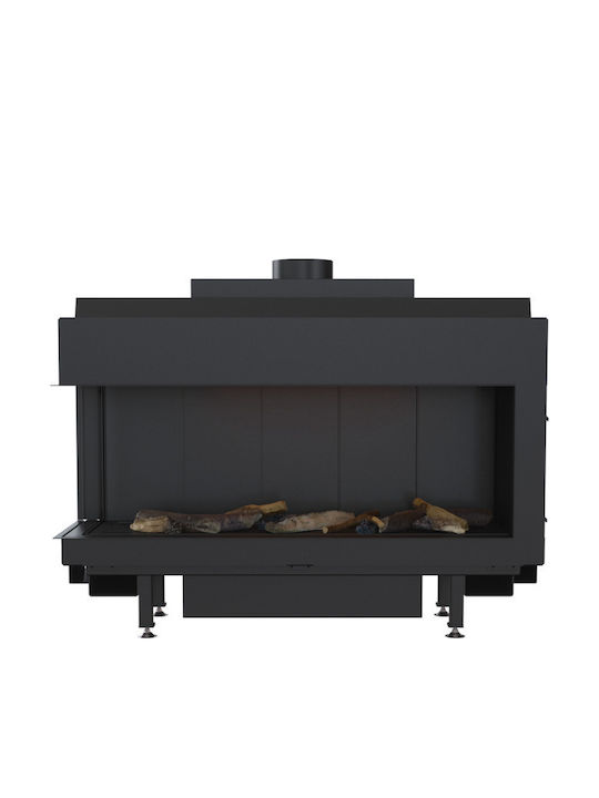 Kratki Leo L 100 G20 Ενεργειακό Τζάκι Αερίου 9kW Αριστερή Γωνία με Σταθερή Πόρτα