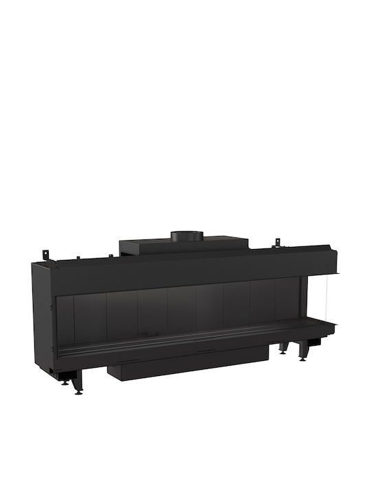 Kratki Leo P 200 G20 Ενεργειακό Τζάκι Αερίου 16kW Δεξιά Γωνία με Σταθερή Πόρτα