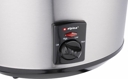 Alpina Appliances Slow Cooker 240W with Capacity 3.5lt Silver