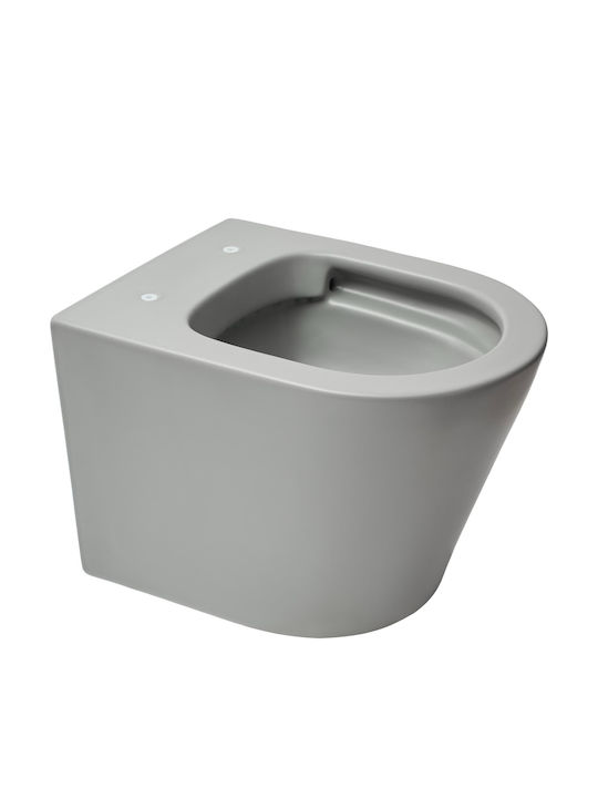Swiss Aqua Technologies Infinitio Wandhängende Toilette Randlos mit Schlank Deckel Sanftes Schließen Grau Matt