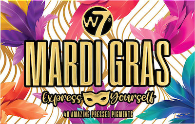 W7 Cosmetics Mardi Gras Παλέτα με Σκιές Ματιών σε Στερεή Μορφή Πολύχρωμη 36gr