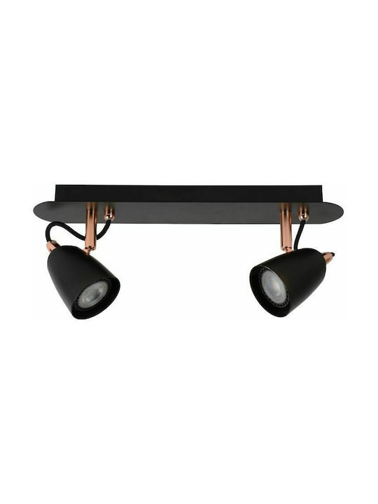 Lucide Lightning Spot with 10 Lights and with Socket GU10 in Black Color