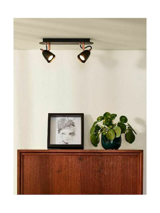 Lucide Lightning Spot with 10 Lights and with Socket GU10 in Black Color