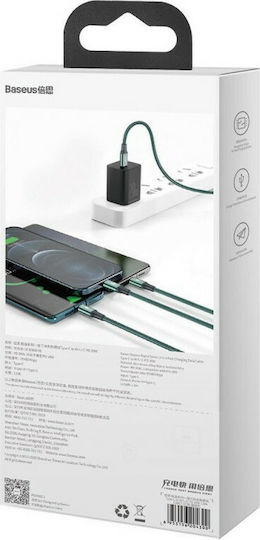 Baseus Rapid Series Braided USB to Lightning / Type-C / micro USB 1.5m 3A Cable Green (CAMLT-SC06)