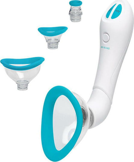 Doc Johnson Bloom Intimate Body Pump Вакуумен Стимулатор За Вагина И Клиторен С Вибрация Светлосиньо/Бяло