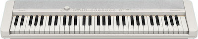 Casio Tastatur CT-S1 mit 61 Dynamisch Tasten Weiß (Basis & Netzteil)